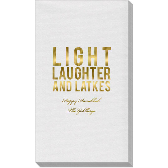 Light Laughter And Latkes Linen Like Guest Towels